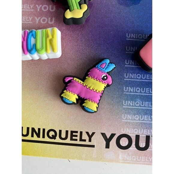 Set Of 5 Jibbitz Set For Crocs HOLA MEXICO Cancun Cactus Piñata Margarita Charro - Picture 6 of 10